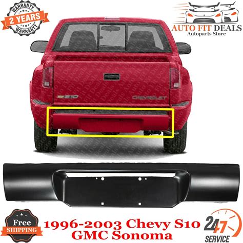 Rear Step Bumper Face Bar Primed Steel For 1996 2003 Chevy S10 Gmc Sonoma 723650580769 Ebay