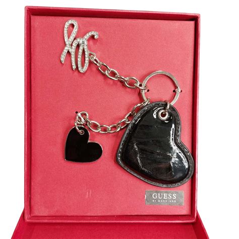 Guess Womens Other Black Silver Keyring
