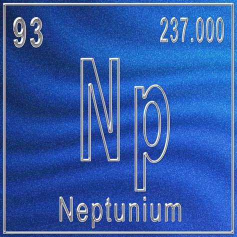 Elemento Químico De Neptunio Signo Con Número Atómico Y Peso Atómico