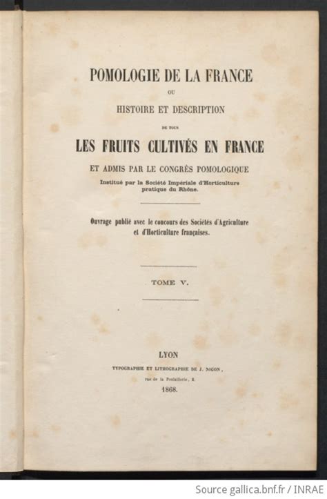 Pomologie De La France Ou Histoire Et Description De Tous Les Fruits