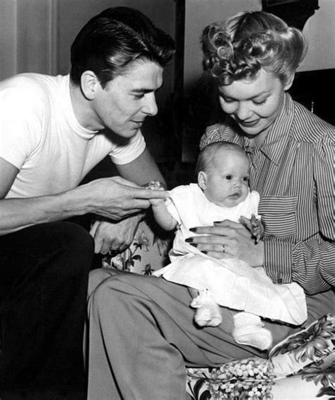 Ronald Reagan And First Wife Jane Wyman At Home With Their Daughter