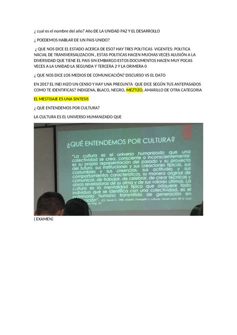 Clase 1 NOTES cual es el nombre del año Año DE LA UNIDAD PAZ Y