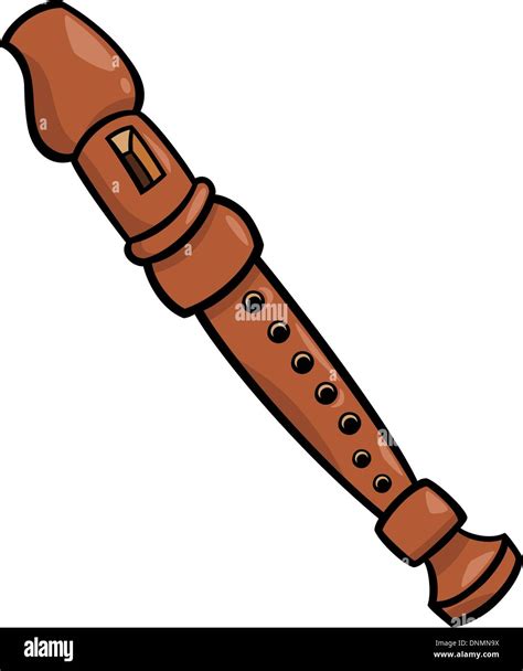 Cartoon Illustration Of Flute Musical Instrument Object Clip Art Stock