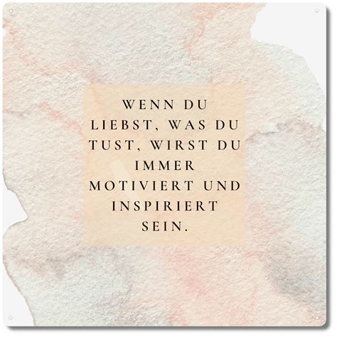 Interluxe Metallschild 20x20cm - Wenn du liebst was du tust - Holzsch