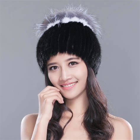 Buy Wholesale New Women Winter Knitted Beanies Genuine Mink Fur Hat