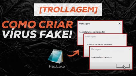 CRIANDO VÍRUS FAKE NO BLOCO DE NOTAS 2021 TUTORIAL YouTube