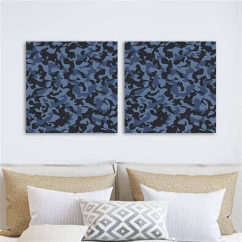 Ownta Blue Black Multicam Camouflage Texture Pattern 2pc Canvas Wall