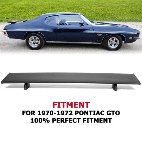 For 1970 1971 1972 Pontiac Gto Rear Trunk Spoiler Wing Lip Black