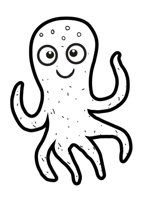 Dibujo Muy F Cil Para Colorear Un Pulpo Dibujo Para Imprimir Un Pulpo