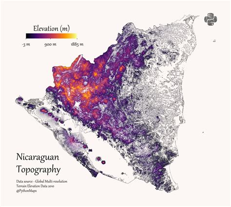 Python Maps On Twitter Contour Line Map Showing The Topography Of