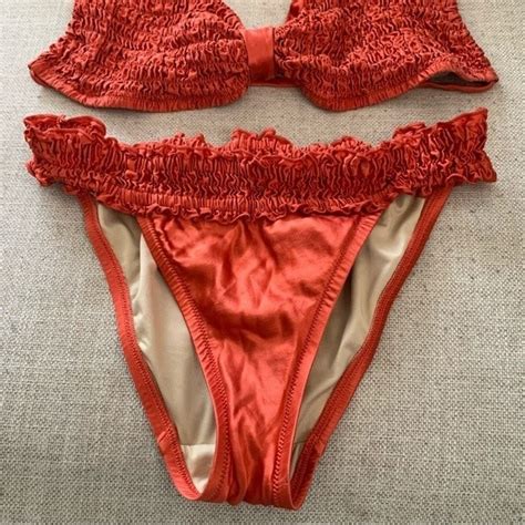 Victorias Secret Swim Victorias Secret Sexy Silk Metallic Orange