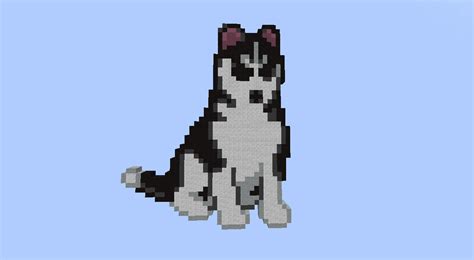 Husky Pixel Art Minecraft Project