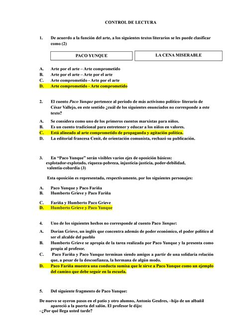 Control De Lectura Actualizado Control De Lectura De Acuerdo A