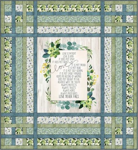 Plaid And A Panel Quilt Kit Love Never Fails Panel