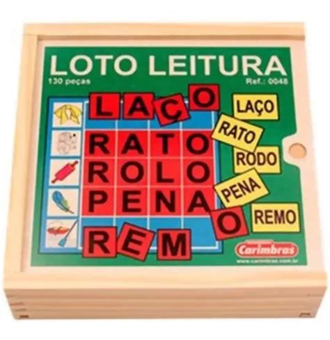 Jogo Loto Leitura Pe As Em Madeira Carimbr S Mercadolivre