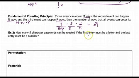 Ch 12 Day 1 Fundamental Counting Principle And Permutations Youtube