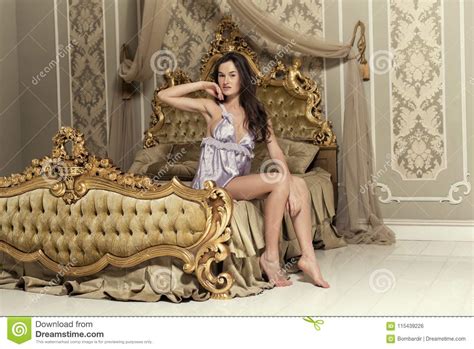 Slender Brunette Posing In Studio Stock Photo Image Of Decor Beautiful 115439226