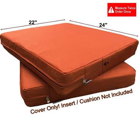 Water Resistant Outdoor 4 Pack Deep Seat Chair Patio Cushions Zipper Cover 24 X22 X4 Duvet