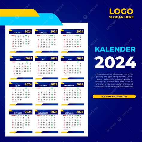 Modello Di Calendario 2024 Completo Di Date Degli Annunci Hijri