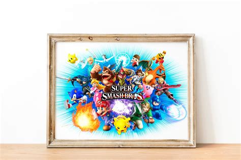 Super Smash Bros Poster Printable Banner Download Print Digital Download Etsy