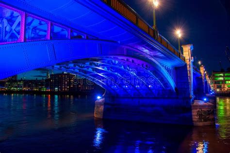 Blackfriars Bridge At Night Stock Image Image Of River Blackfriars