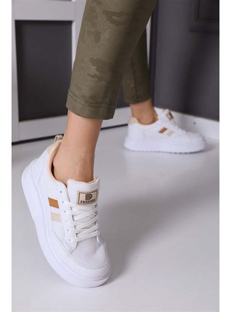 Beyaz Nude Kadın Sneaker