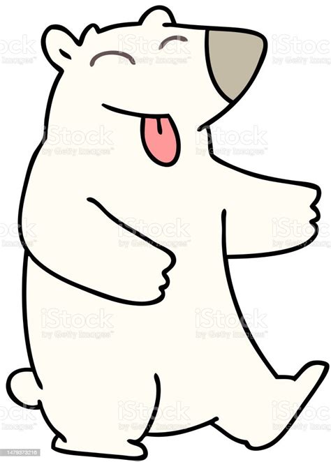 Hand Drawn Quirky Cartoon Polar Bear Stock Illustration Download