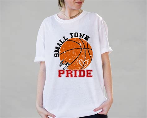 Distressed Basketball Heart Shirt Small Town Pride Basketball Etsy