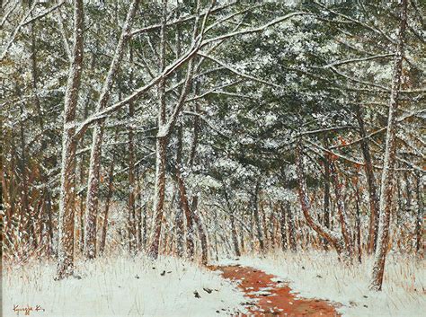 Pine Tree In The Winter Forest I Painting By Kyung Kim Fine Art America