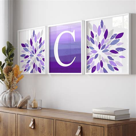 Purple Girl Room Decor, Teen Girl Gifts, Purple Wall Art for Girls Room ...