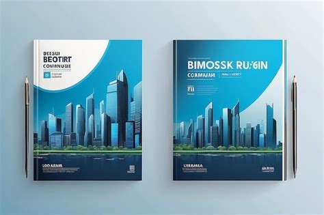 Premium Photo Blue Color Scheme With City Background Business Book