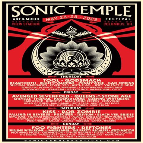 Sonic Temple Announces 2023 Lineup Featuring Tool KISS Foo Fighters