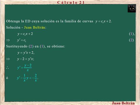 C Lculo Obtenci N De La Ecuaci N Diferencial Dada Su Familia De