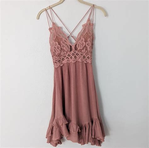 Free People Dresses Free People Fp One Adella Mini Slip Dress Blush