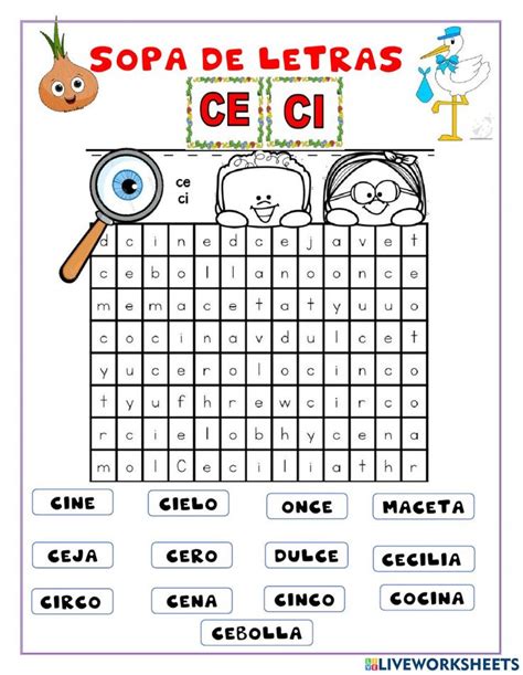 Sopa De Letras Ce Ci Worksheet Sopa De Letras Letras Consonantes