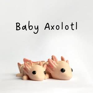 Articulated Cute Baby Axolotl D Printed Etsy