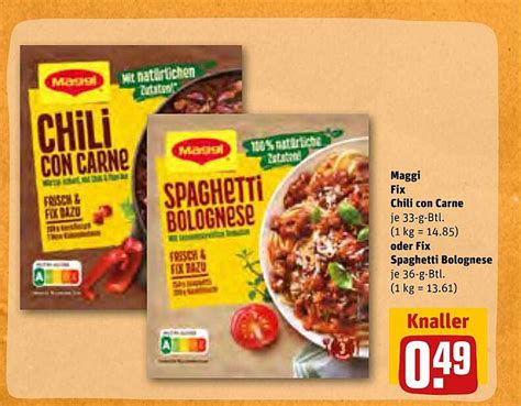 Maggi Fix Chili Con Carne Oder Fix Spaghetti Tomate Mozzarella Angebot