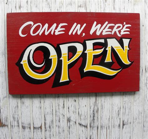 Open Sign, hand painted, wooden sign exterior or interior by ...