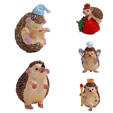 Meijuhuga Realistic Hedgehog Figurine Anti Fade Resin Hand Crafted