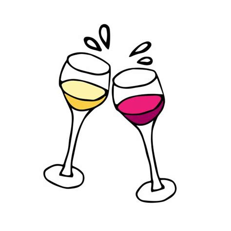 Wine Glass Cheers Drawing Illustrations Royalty Free Vector Graphics