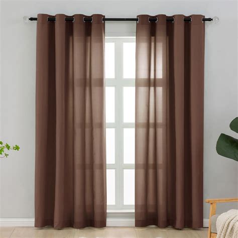 Amazon L Z E Semi Sheer Curtains 108 Inches Long 2 Panels Set