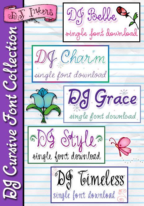 Dj Cursive Fonts Collection Download Craie Encreurs Script
