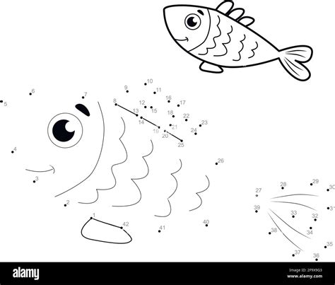 Dot to dot puzzle for children. Connect dots game. fish illustration Stock Vector Image & Art ...