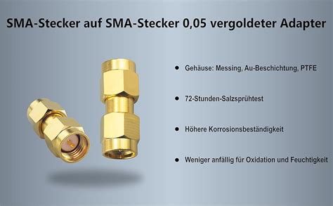 Boobrie 2 Stück Koaxialstecker SMA Stecker zu Stecker TV Antenne 0 05