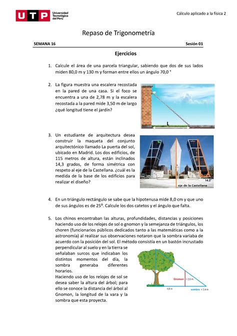 S16 S1 Trigonometria Ejercicios Clculo aplicado a la fÌsica 2 Repaso