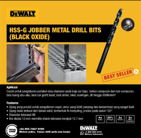 Black Oxide Metal Drill Dari by Dewalt - PT MITRA TEKNIK ELEKTRINDO