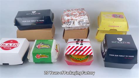 Disposable Mini Burger Box Custom Kraft Box Packaging Wholesale