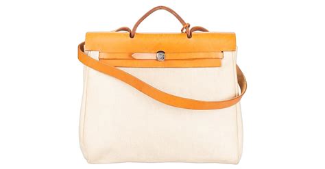 Hermès Hermes Classic Toile Herbag 31 Sac à main Cuir Marron ref