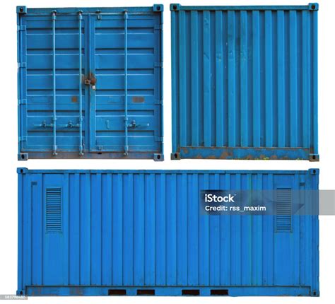 Old Damaged Blue Port Container Texture Stock Photo - Download Image Now - Distribution ...