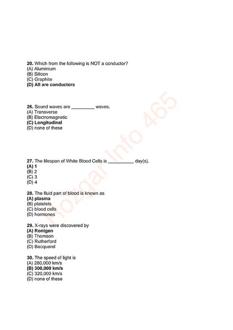 Everyday Science Mcqs For Paec Nts Ppsc Fpsc Css And Other Tests